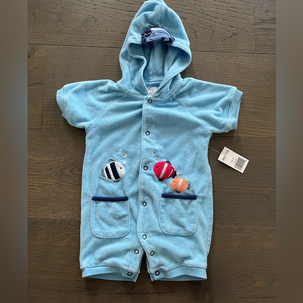 Bruins baby boy swim cover or shorts romper 3-6M NWT